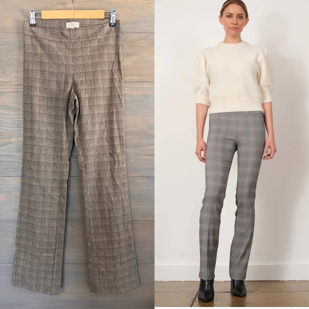 Avenue Montaigne Becca Madras Plaid Pull On Pants Size 4 NYC‎ Made